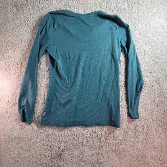 Eddie Bauer Womans‎ Medium vneck shirt blue green - Picture 4 of 6